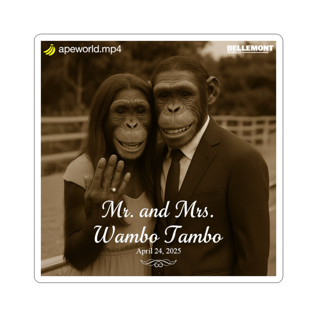 Mr. and Mrs. Wambo Tambo Sticker (from "The Wedding of Wambo and Fuega")